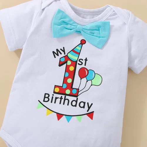 Miniatura 4 de Highnesson-ww Ropa divertida para el primer cumpleaños para bebé, ropa para bebé, con corbatín, mameluco, pantalones, conjunto de tirantes, trajes