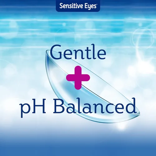 Miniatura 3 de Bausch + Lomb Solución salina para ojos sensibles, enjuague diario suave para lentes de contacto suaves y permeables a los gases, con potasio, 12