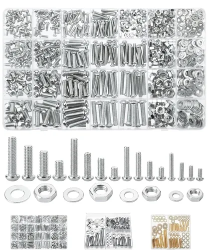Miniatura 14 de Mr. Pen - Kit surtido de tuercas y tornillos, 113 piezas, hierro galvanizado, M4 M5 M6 Kit de tuercas y pernos métricos surtidos con caja