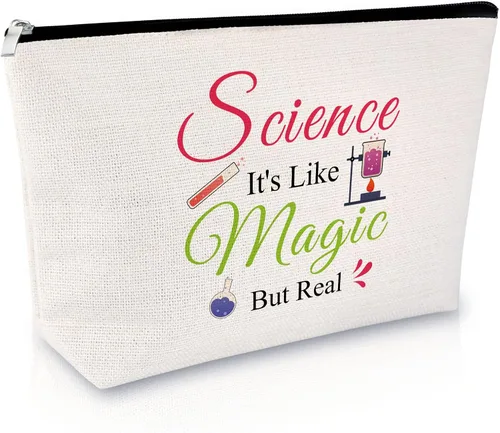 Regalos de ciencia para mujeres, bolsa de maquillaje, regalos para profesores de ciencia, regalo para amantes de la ciencia, científico, química,