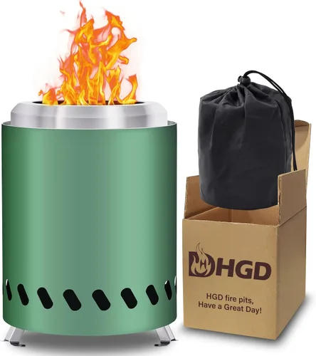 HGD Fogata sin humo de 8.0 x 5.5 pulgadas, hoguera de acero inoxidable, hoguera sin humo para exteriores con bolsa de transporte para campamento,