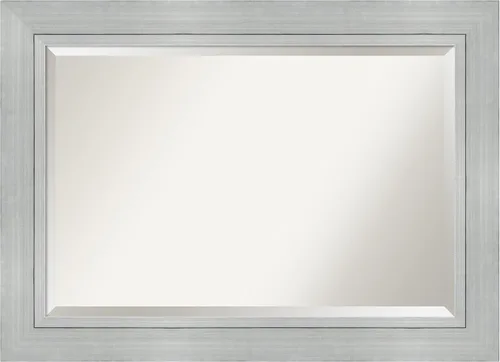 Miniatura 10 de Amanti Art Espejo de pared, espejo con marco de madera plateada Romano para decoración de pared o para usar como espejo de baño para sobre