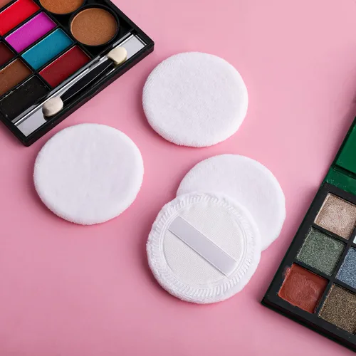 Miniatura 6 de WLLHYF 12 unidades de polvo de maquillaje de algodón rosa, soplos de polvo redondos para maquillaje facial en polvo de terciopelo para polvo suelto