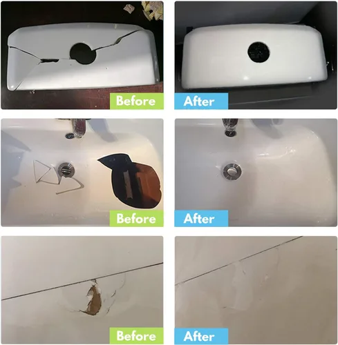 Miniatura 6 de NADAMOO Kit de reparación de bañera y azulejos, kit de reparación de ducha de azulejos blancos para piedra acrílica de cerámica de porcelana