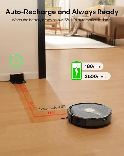 Miniatura 4 de Robot aspirador y trapeador combinado, aspiradora robótica de 5000 Pa, robot de vacío de 180 minutos de funcionamiento con control