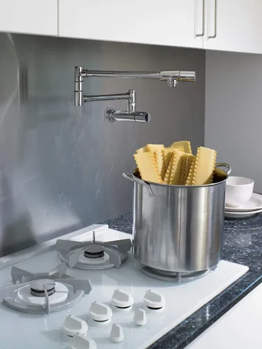 Miniatura 2 de hansgrohe 04059860 Allegro E - Llenadora de ollas de 2 manijas de 2 manijas con giro de 360 grados en óptica de acero inoxidable