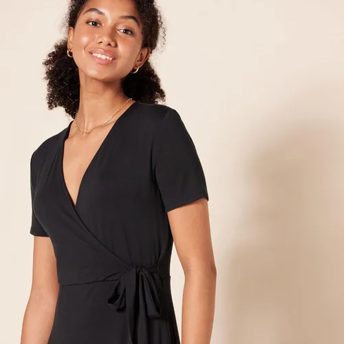 Miniatura 4 de Tienda Essentials - Vestido de manga corta para mujer, estilo cruzado falso