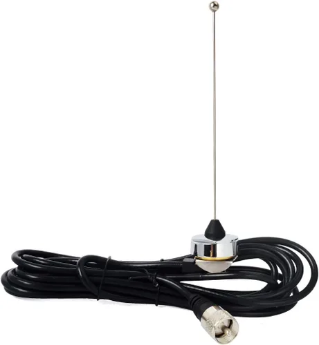 Kit de antena HYS UHF NMO con cable coaxial RG58 de 13 pies y soporte de montaje de taladro | Pretuned 150W NMO antenna kit with 13ft PL259 cable