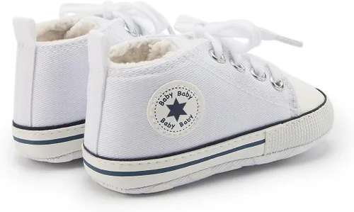 Miniatura 112 de KIDSUN zapatos deportivos altos hasta el tobillo para bebés, niños y niñas con suela antideslizante, suaves, para recién nacidos, zapatos
