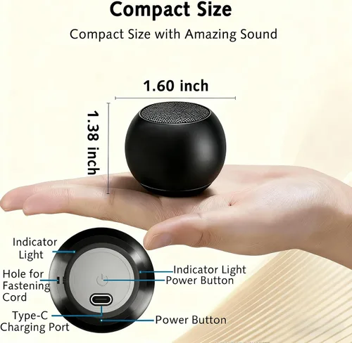Miniatura 3 de Altavoz Bluetooth portátil mini, pequeño altavoz inalámbrico Bluetooth 5.3 con sonido estéreo, graves profundos, emparejamiento TWS, impermeable
