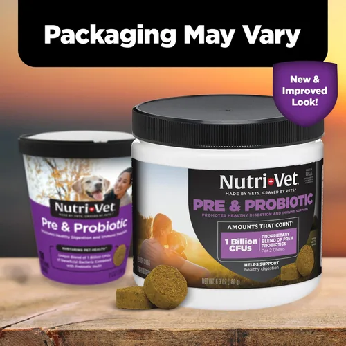 Miniatura 6 de Nutri-Vet Pre y probióticos para perros, apoyo digestivo, malestar estomacal, probiótico para cachorros, vitaminas y suplementos para mascotas
