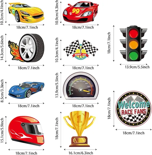Miniatura 2 de Containlol 30 piezas de remolinos colgantes para fiesta de autos de carreras, banderas, banderas a cuadros, suministros de fiesta de cumpleaños