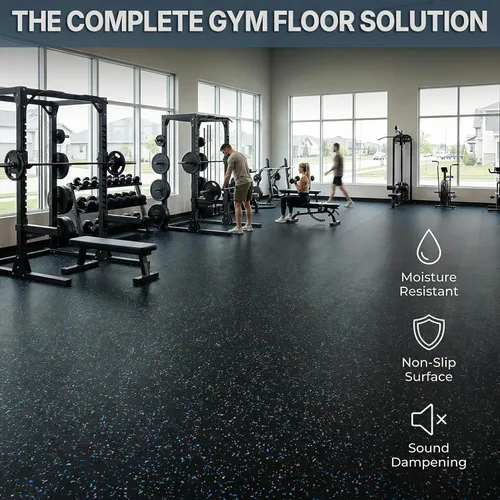 Miniatura 7 de Rollo de piso de goma resistente de 1/4" de espesor de Floor Inc Tapetes de piso de goma reciclada flexibles para gimnasio en casa Tapete
