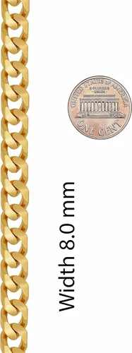 Miniatura 5 de LIFETIME JEWELRY Collares de cadena de eslabones cubanos de 0.315in para mujeres y hombres, chapados en oro de 24 quilates, Chapado en oro, No es