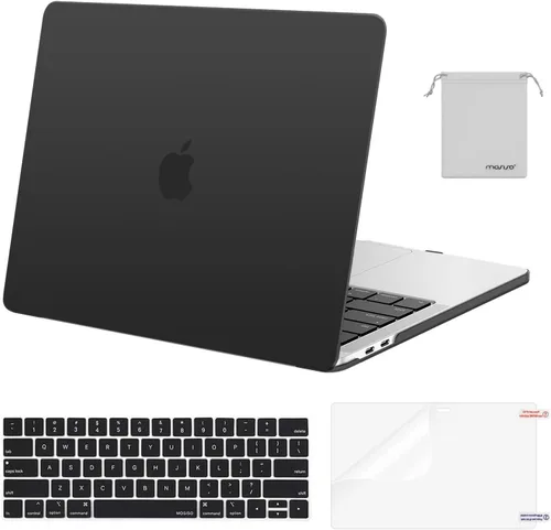 MOSISO - Funda rígida de plástico para proteger la pantalla de MacBook Pro de 13 pulgadas, Negro