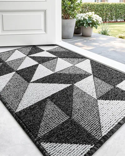 Miniatura 18 de DEXI - Alfombras para puerta de entrada, antideslizante, lavable, absorbente, resistente a la suciedad en el interior, alfombra de entrada de perfil