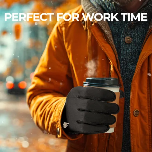 Miniatura 8 de rivmount Guantes de invierno para mujeres y hombres, guantes de forro de pantalla táctil para clima frío, 3 capas resistentes al viento