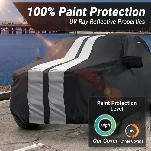Miniatura 3 de iCarCover Funda personalizada para camión Ford Ranger Super Cab, cama regular 1983-1992, impermeable, para todo tipo de clima, lluvia, nieve, UV