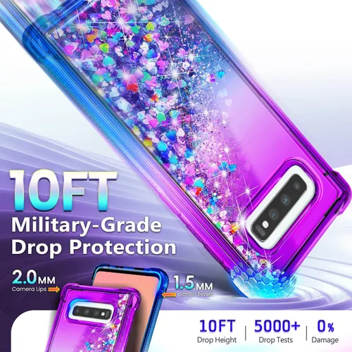 Miniatura 49 de NGB - Funda de teléfono diseñada para Samsung Galaxy S9+ Plus, morado/azul, con purpurina líquida para mujeres y niñas, con protector de pantalla