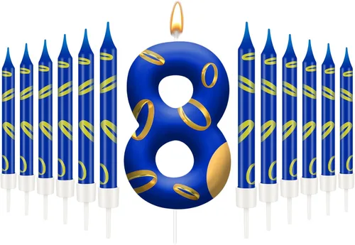 Miniatura 29 de 13 piezas de velas temáticas de coches de carreras para cumpleaños en negro y blanco con número de carrera 1 a cuadros, velas para tarta de coche