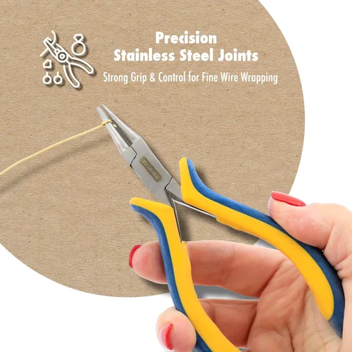 Miniatura 3 de Beadalon Ergo Alicates de punta redonda – Alicates de punta redonda para fabricación de joyas y bucles de alambre, 5.25 pulgadas
