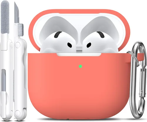 Miniatura 19 de R-fun Funda para AirPods 4 con kit de limpieza, funda protectora completa de silicona suave, compatible con AirPods 4 Gen, verde bosque C Bosque