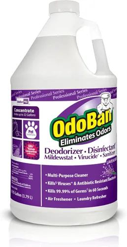 Miniatura 8 de OdoBan Desinfectante Profesional y Eliminador de Malos Olores Concentrado, Hecho en los EE. UU., Aroma Original de Eucalipto, Paquete de 4, 1 Galón