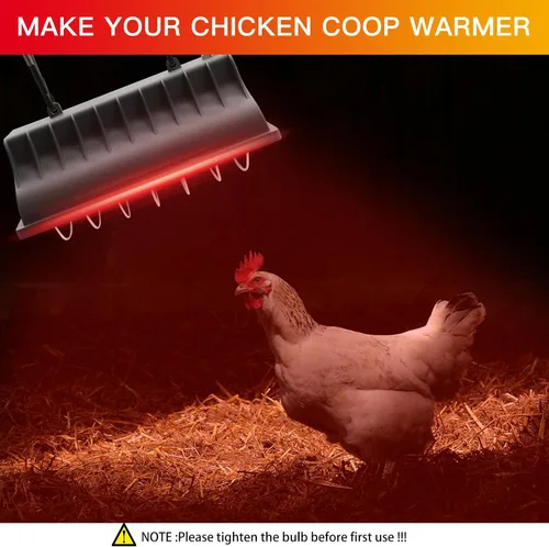 Miniatura 6 de Lámpara de calentador de gallinero de 250 W, lámpara de calor colgante de invierno para pollos incubadoras de pollos incubadoras de temperatura