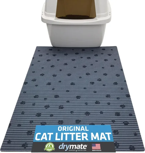 Drymate Tapete Original para arena para gatos, contiene desorden de la caja, protege los suelos, a prueba de orina, lavable a máquina, suave en las