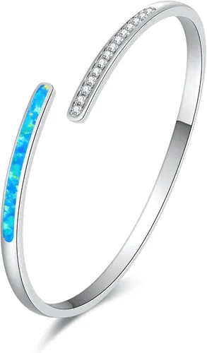 Miniatura 10 de CiNily Pulsera de ópalo para mujer, chapada en oro, hipoalergénica, con piedras preciosas abiertas