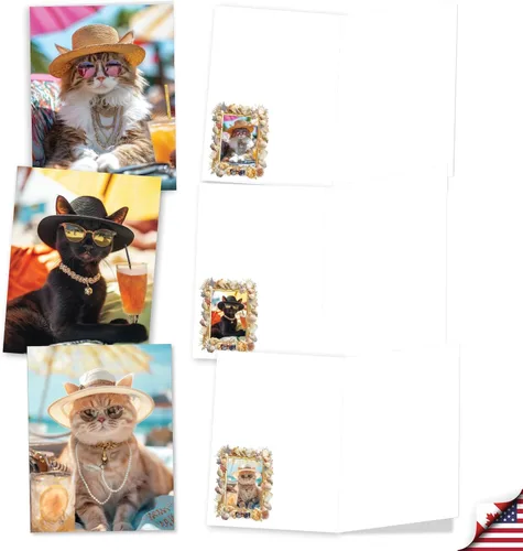 Miniatura 4 de The Best Card Company Juego de 20 tarjetas de notas en blanco surtidos para todas las ocasiones, 4 x 5.12 pulgadas con sobres para hombres, mujeres