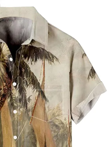 Miniatura 4 de WRITKC Tropical Shirts Button Down Holiday Casual Hawaiian Short Sleeve Men Loose Beach Shirts