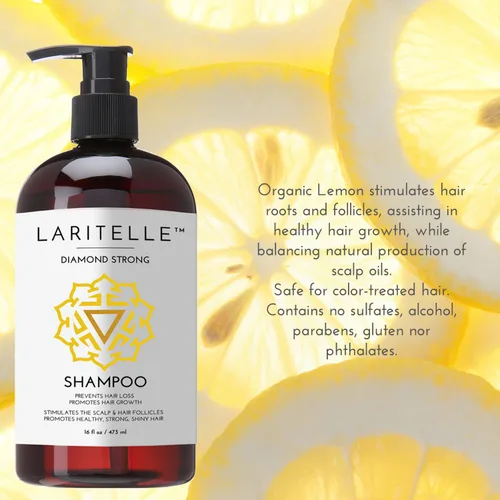Miniatura 7 de Laritelle Juego de crecimiento orgánico del cabello Champú de 17 onzas + acondicionador de 16 onzas + tratamiento de pérdida de cabello 4 onzas