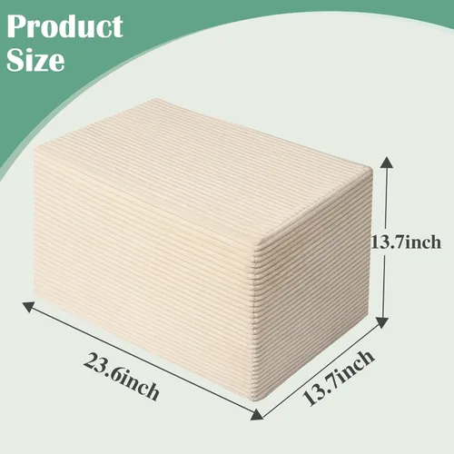 Miniatura 2 de Puf otomano rectangular, puf de relleno con relleno de trozos de espuma, taburete de forro polar coral suave, otomana multiusos para sala de estar