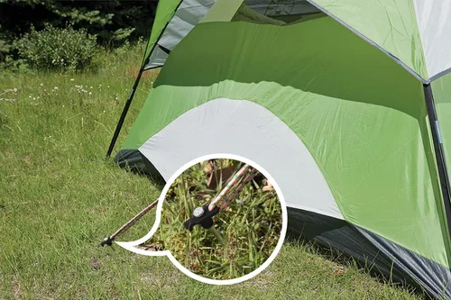Miniatura 6 de ABCCANOPY Estacas de tienda de campaña de 8 pulgadas, 10 anclajes de metal antioxidantes, picos resistentes con 4 cuerdas para acampar al aire Negro