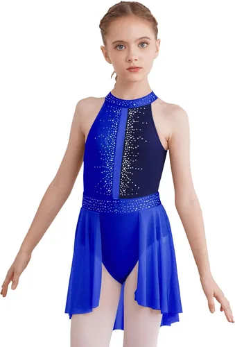 Miniatura 41 de CHICTRY Kids Girls Sparkly Rhinestone Ballet Gymnastics Leotards Modern Lyrical Dance Costume