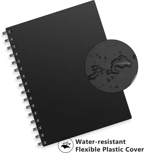 Miniatura 7 de RETTACY Cuaderno espiral rayado de tamaño medio A5, 300 páginas, para la escuela, el trabajo, la escritura, el diario, papel grueso de 100 g/m²