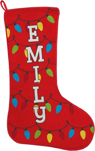Miniatura 25 de Let's Make Memories Calcetín de Navidad Personalizado - Personalizado con Tu Nombre - Colores Tradicionales de Fiestas - Calcetines para la Familia