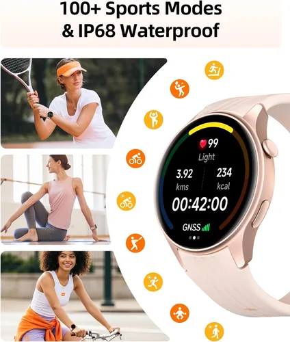 Miniatura 3 de Parsonver Smart Watch, Built-in GPS, Bluetooth Calling, Fitness Watch for Women with 100+ Sport Modes, IP68 Waterproof, Heart Rate, Sleep Monitor