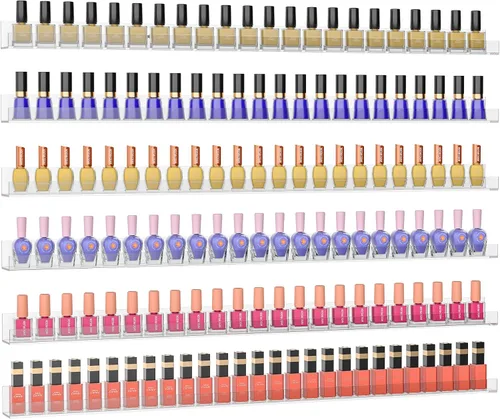 Sezanrpt Estante acrílico para esmalte de uñas de 32 pulgadas para pared, organizador de esmalte de uñas transparente montado en la pared para 192