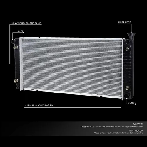 Miniatura 2 de DNA Motoring OEM-RA-1690 Radiador de aluminio de estilo de fábrica compatible con 88-99 C/K1500 4.3 5.0 5.7L AT, 28-1/4 pulgadas de ancho x 17-1/4