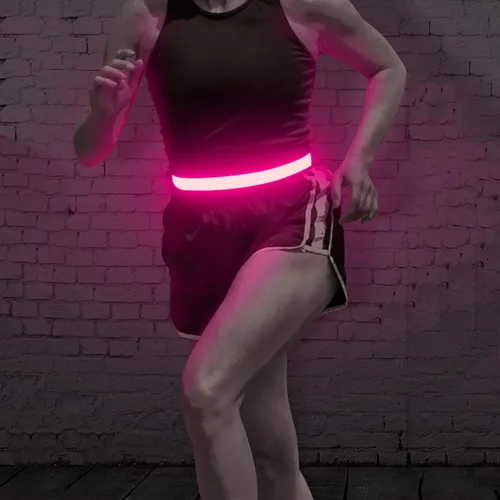 Miniatura 12 de BSEEN Cinturón LED para correr, cintura LED reflectante recargable por USB, cinturón de luz de seguridad intermitente para corredores, corredores