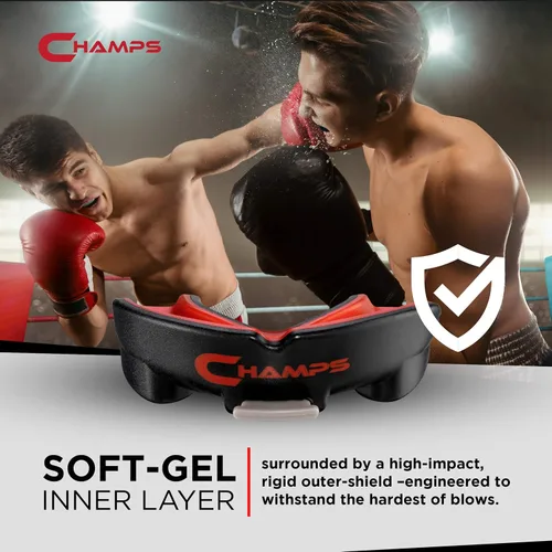 Miniatura 4 de Champs MMA Protector Bucal Transpirable para Boxeo, MMA, Jiu Jitsu, Muay Thai, Lucha Libre y Deportes de Combate – Diseño de Fácil Ajuste, Hervir
