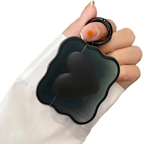 Funda compatible con AirPods Pro de 2ª generación, Black Love, bonita funda con llavero para mujeres y niñas, funda protectora de silicona suave y