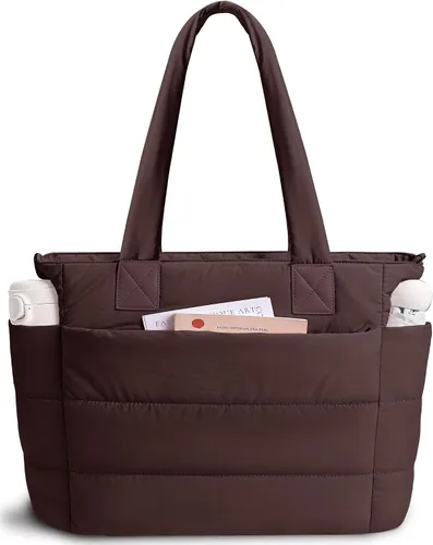 Miniatura 28 de Bolso de mano acolchado para mujer, bolso grande de enfermera, bolso de hombro con cremallera para trabajo y viajes