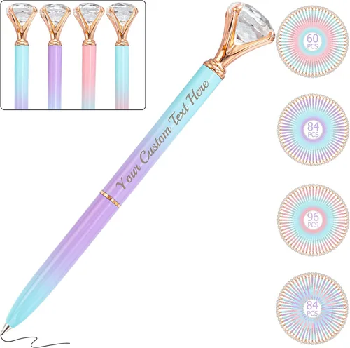 Miniatura 29 de Bolígrafos personalizados con punta de lápiz capacitivo, bolígrafo de diamante con nombre grabado personalizado, grabado gratis, logotipo Estilo 3