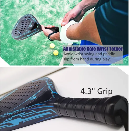 Miniatura 6 de Senston Raqueta de pádel con superficie de fibra de carbono con núcleo de espuma flexible de memoria EVA, pala de pádel con bolsa de transporte