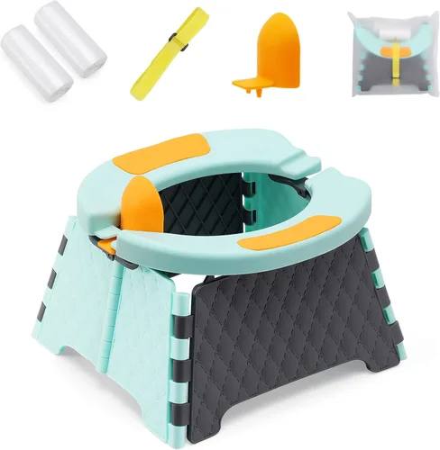 Miniatura 11 de Asiento de entrenamiento portátil para niños pequeños, inodoro plegable para niños, inodoro plegable para niños, orinal de viaje para automóvil