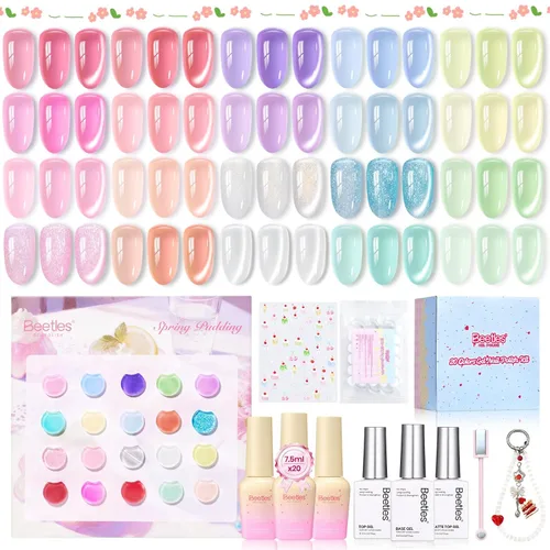 Miniatura 16 de Beetles - Lámpara de uñas LED UV, luz de uñas blanca caramelo con 3 temporizadores de 30/60/90 segundos y pantalla de cuenta regresiva para esmalte