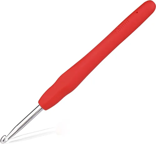 Miniatura 10 de Gancho de ganchillo de 0,5 mm, mango ergonómico para manos con artritis, agujas de tejer extra largas para principiantes y lana para ganchillo
